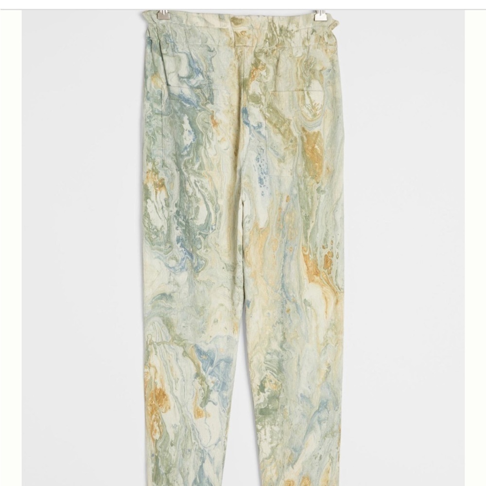 NWT. Boho Anthropologie Tina & Jo Olivenne Marble Dyed Pants. Large - Picture 9 of 12